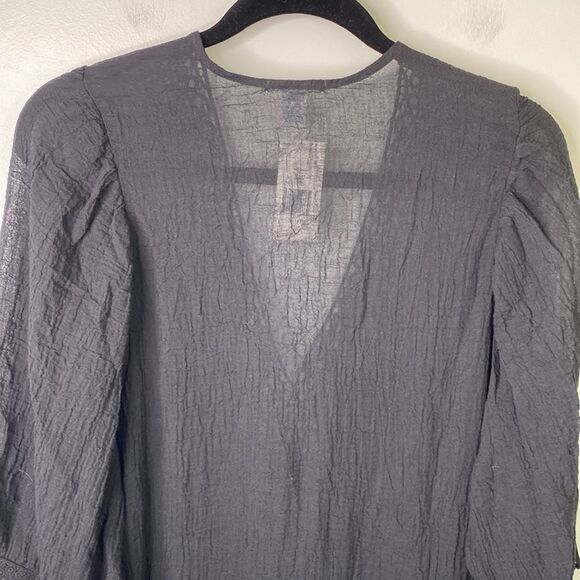 Eberjey Sol Celeste Short Sleeve V-Neck Lace Tunic Swim Coverup Gauze Oversized - Picture 9 of 15